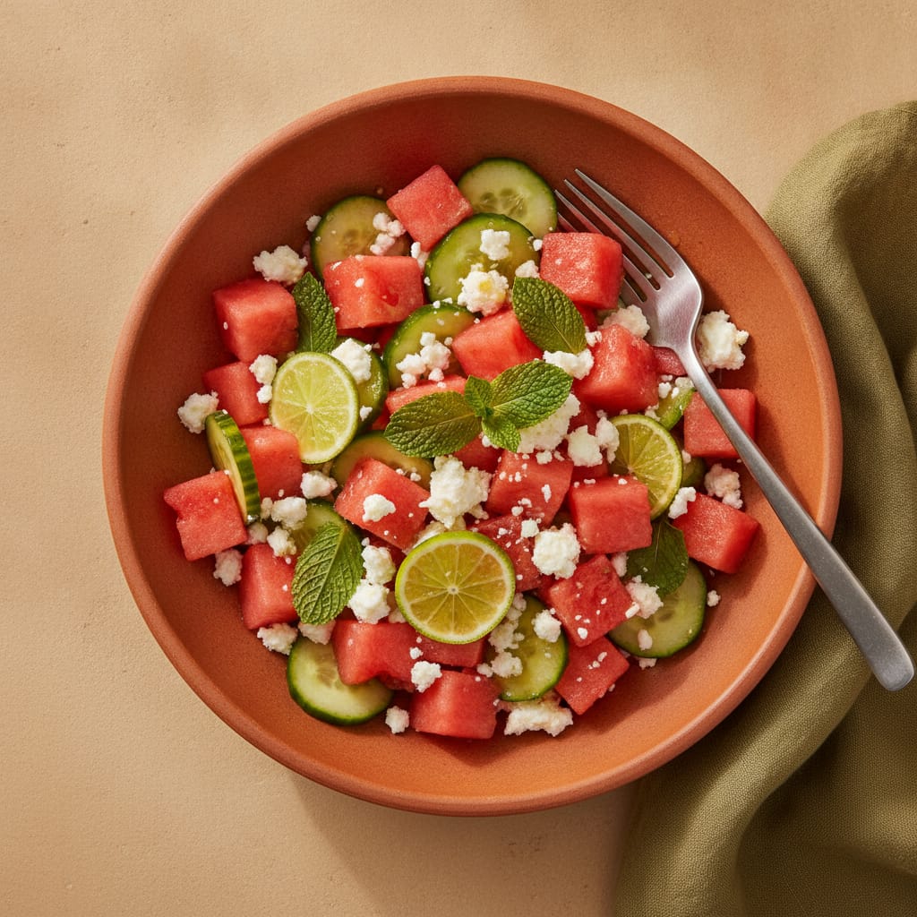 Watermelon, Feta & Mint Salad