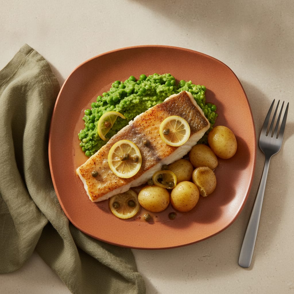 White Fish with Lemon Caper Butter